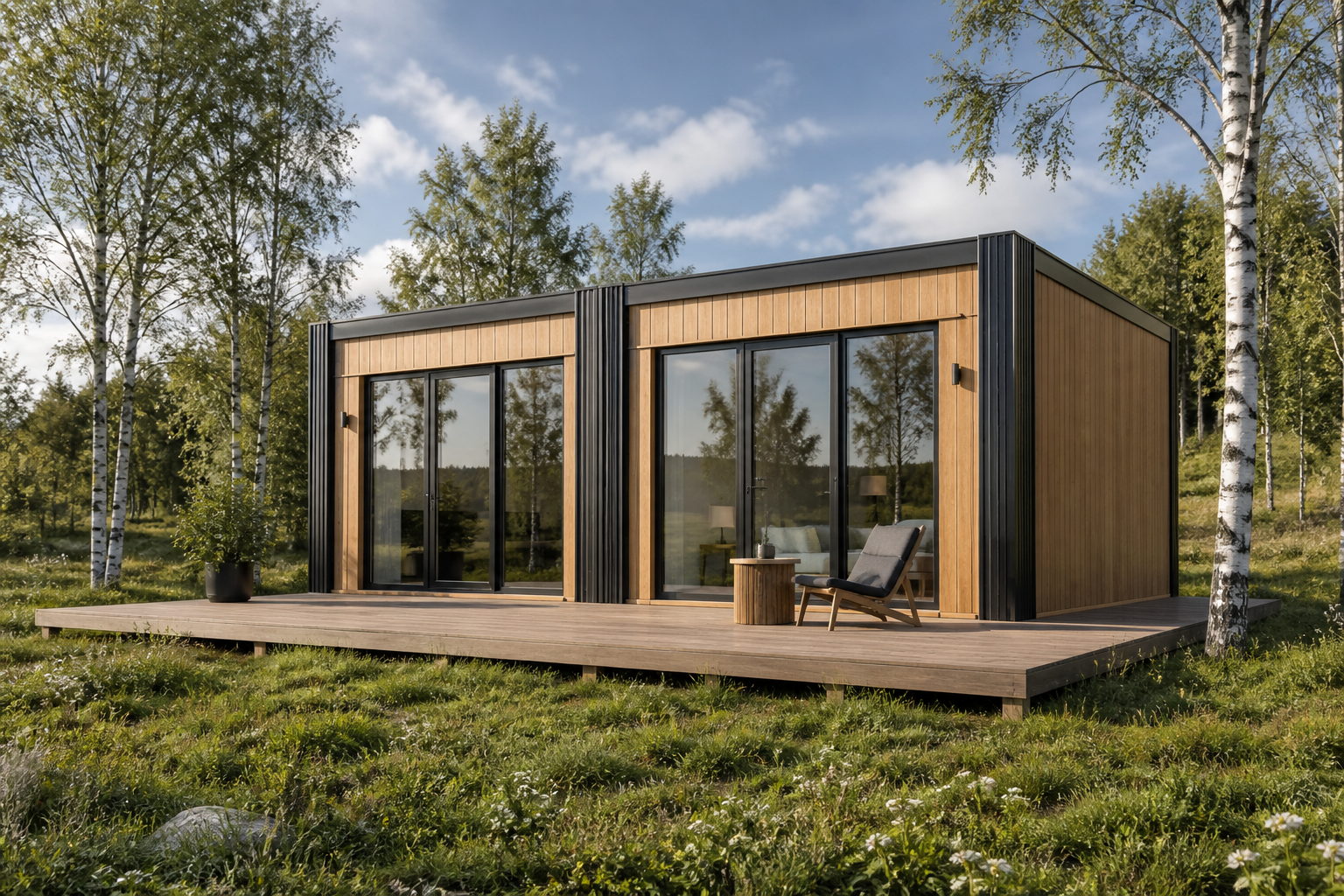 Casa modulară Double în natură